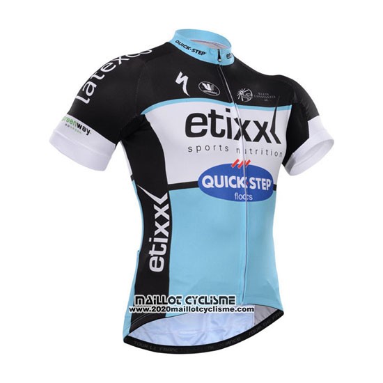 2015 Maillot Ciclismo Etixx Quick Step Noir et Blanc Manches Courtes et Cuissard